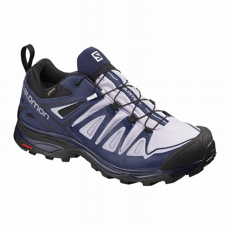 SALOMON UK X ULTRA 3 GORE-TEX - Womens Hiking Shoes Lavender/Blue,DNUK40397